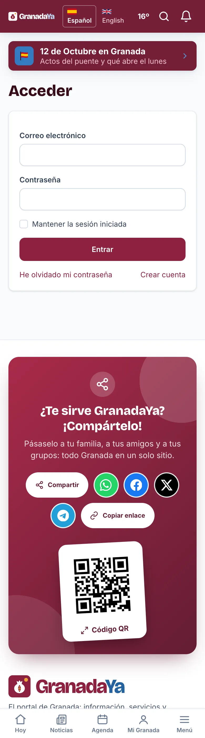 La pantalla de acceso con «Entrar con Google»