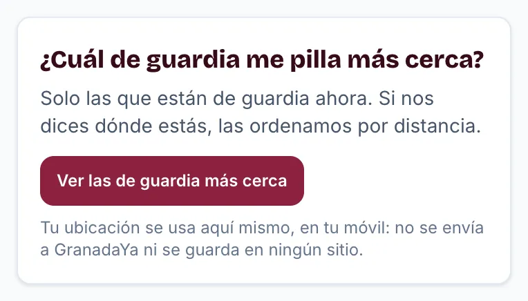 El recuadro «¿Cuál me pilla más cerca?»