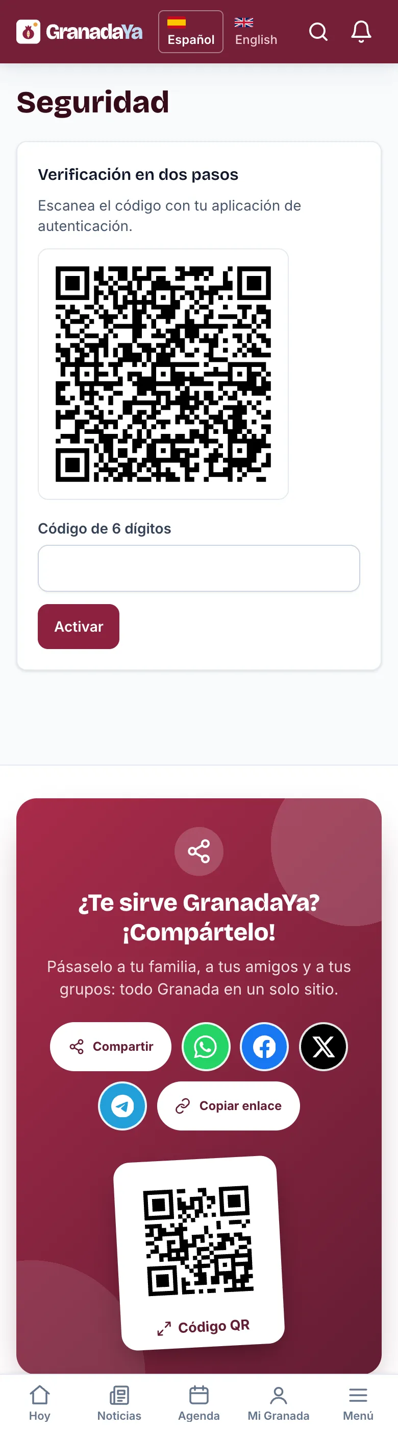 Seguridad: el código QR y el campo del código
