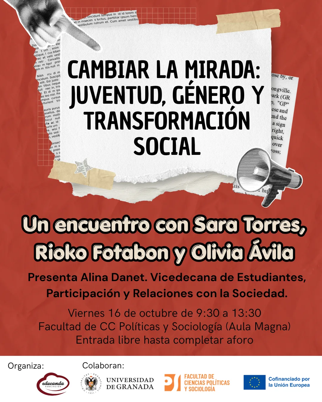 Changing the gaze: youth, gender and social transformation. A meeting with Sara Torres, Rioko Fotabon and Olivia Ávila
