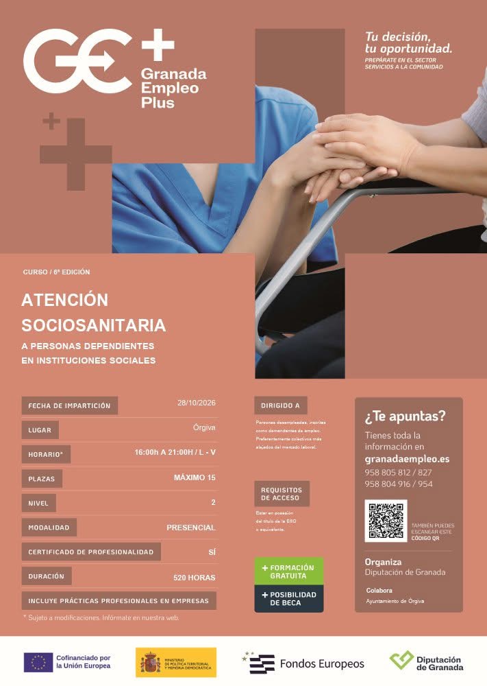 Image for the story: Órgiva opens registration for a free sociosanitary care course
