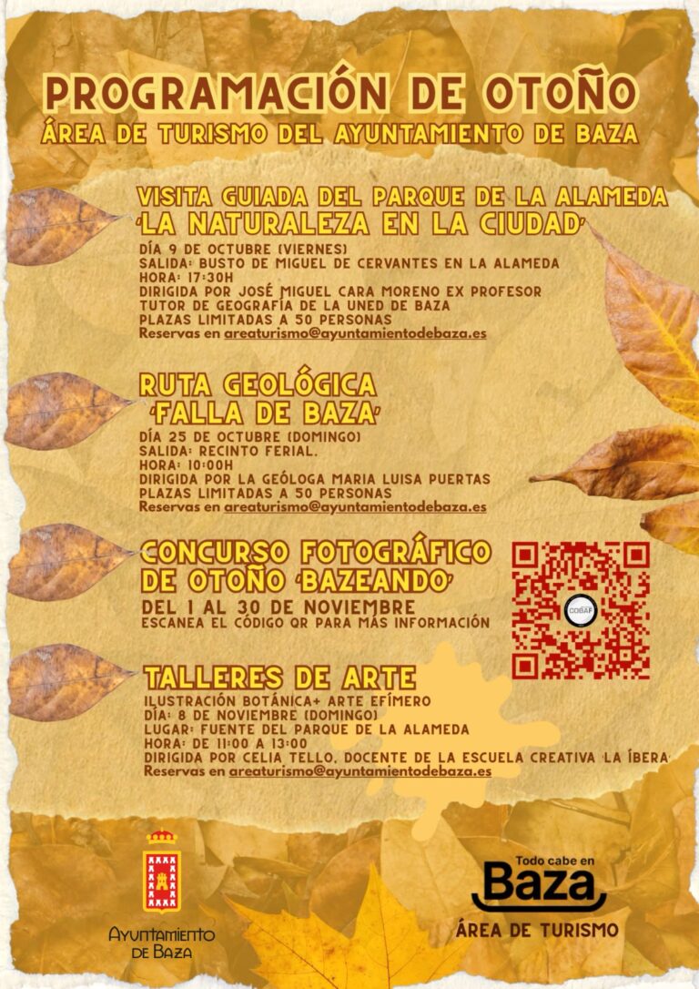 Imagen de la noticia: Baza programa visitas guiadas, una ruta geológica y talleres de arte para este otoño