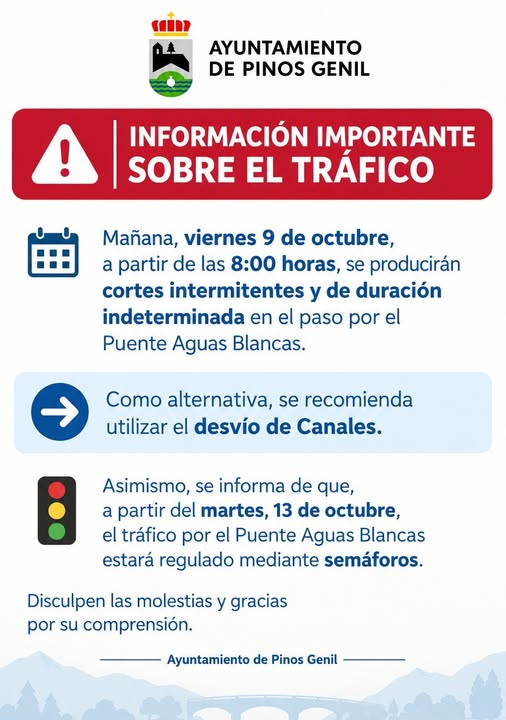 Imagen de la noticia: Cortes intermitentes en el Puente Aguas Blancas desde el viernes 9 de octubre