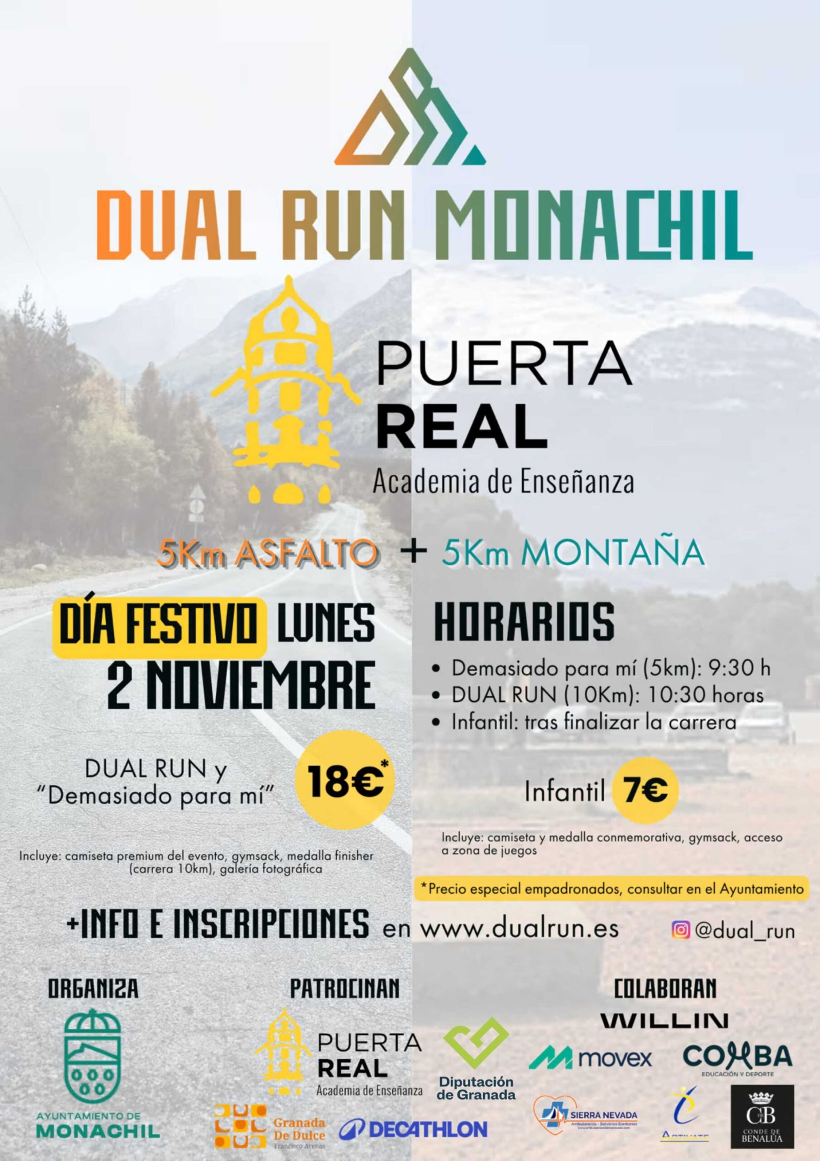 Imagen de la noticia: Monachil celebra el 2 de noviembre la Dual Run, con 5 km urbanos y 5 de montaña