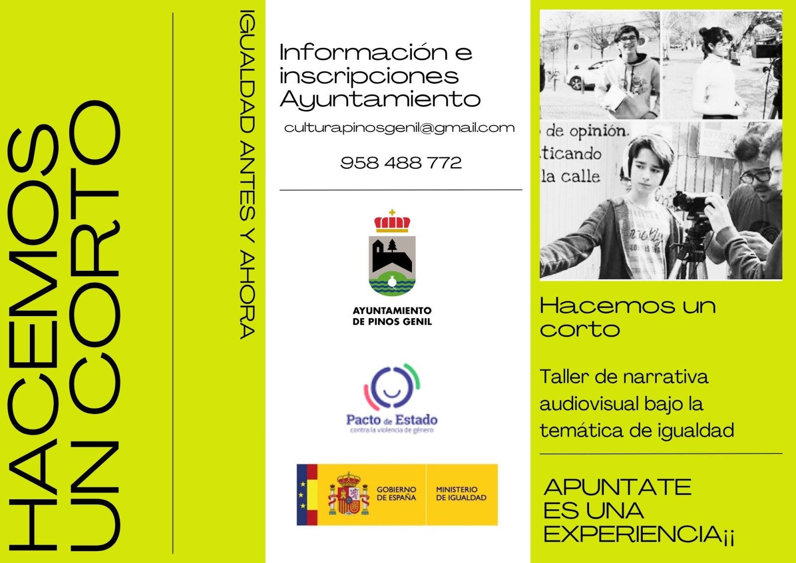 Imagen de la noticia: Pinos Genil abre un taller de cine para jóvenes con temática de igualdad