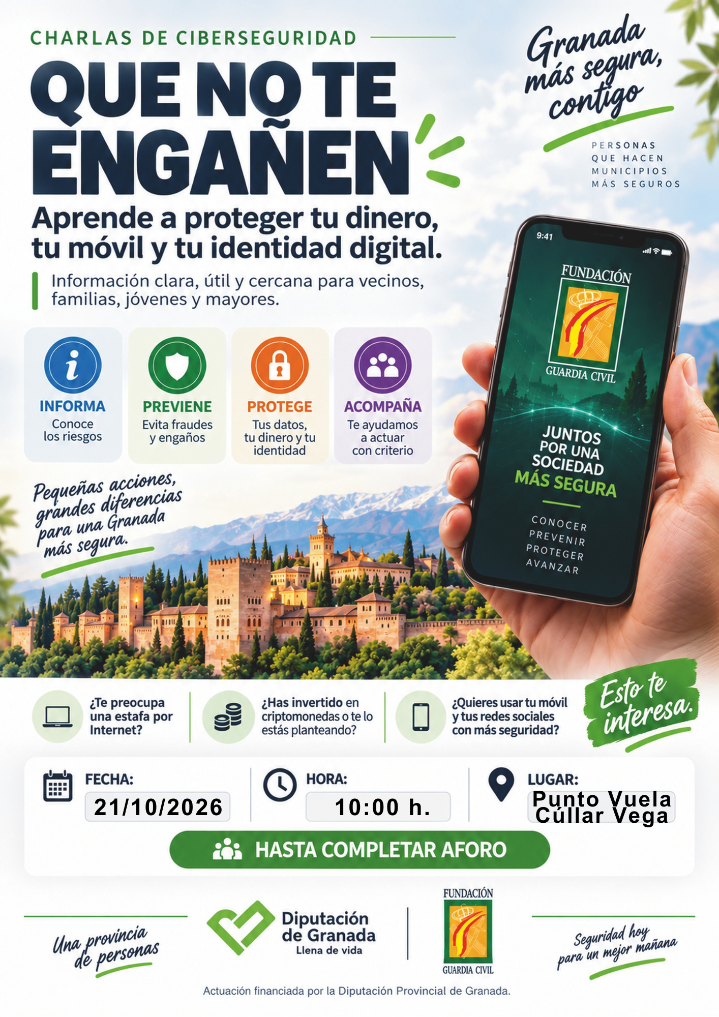 Image for the story: Cúllar Vega hosts a talk to learn how to avoid scams on the internet and mobile phones