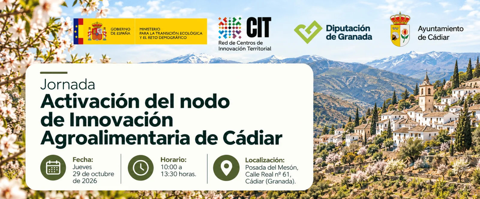 Imagen de la noticia: Cádiar acoge el 29 de octubre una jornada sobre innovación agroalimentaria