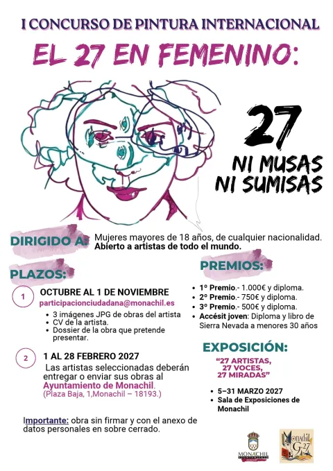 Imagen de la noticia: Monachil convoca un concurso internacional de pintura para mujeres artistas
