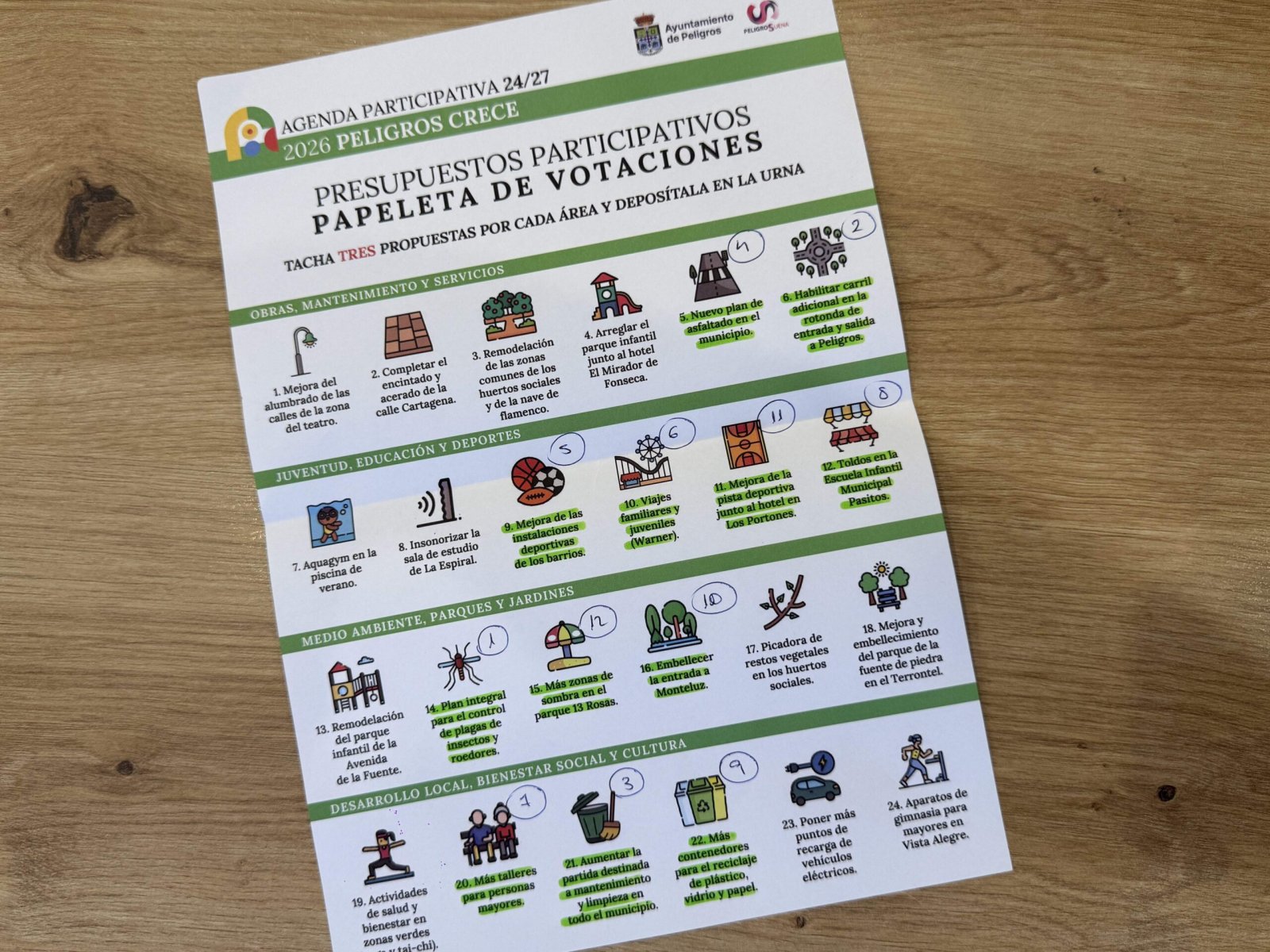 Imagen de la noticia: Peligros elige las doce propuestas del presupuesto participativo de 2027 con 1.715 votos