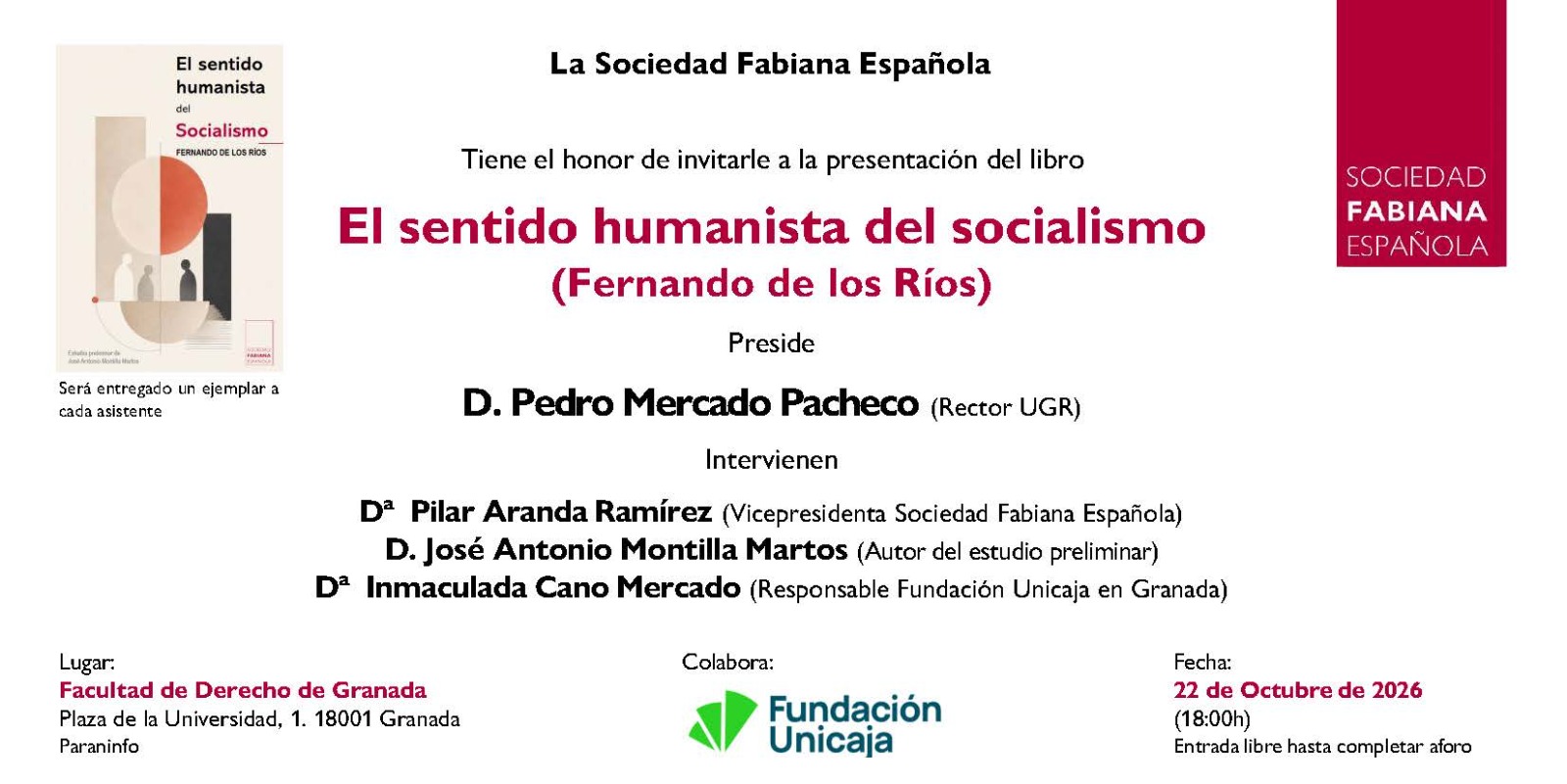 Imagen de la noticia: La Facultad de Derecho acoge la presentación del libro de Fernando de los Ríos
