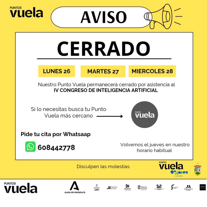 Imagen de la noticia: El Punto Vuela de Ogíjares cierra tres días por un congreso de IA